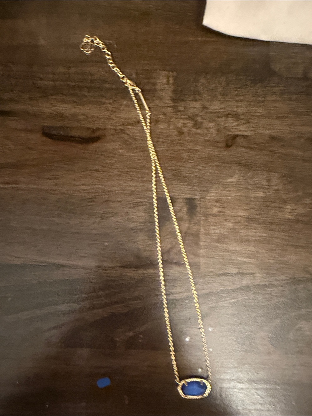 Kendra Scott Gold Necklace with Cobalt Blue Pendant